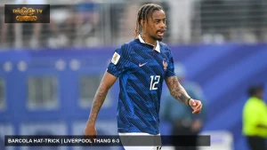 Bradley Barcola, người lập hat-trick cho Liverpool trước LASK